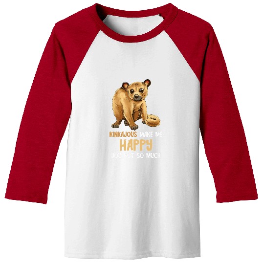 Bear Pet Kinkajou Make Me Happy Night Ape Wildlife Animal Honey Bear Baseball Tees