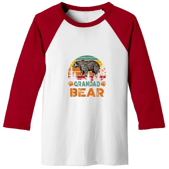 Bear Pet Mens vintages Grandad Bear Funny Fathers Day 8 Baseball Tees
