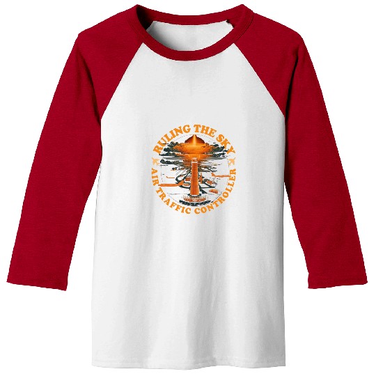 Airplane Aviation Ruling The Sky Air Traffic Controller Baseball Tees