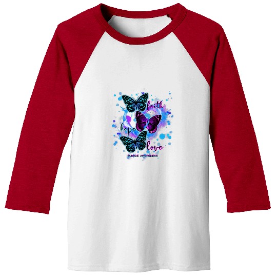 Faith hope love butterfly suicides awareness Baseball Tees