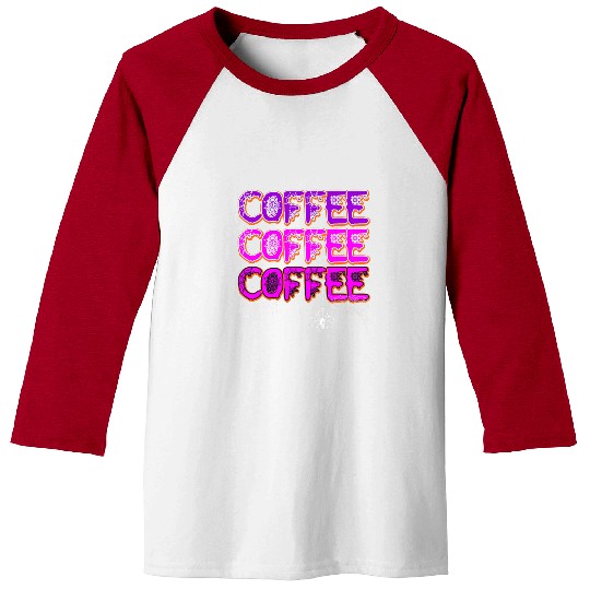 Coffee Fun Halloween Coffee Lover Design Spiders Cobweb Black Widow Baseball Tees