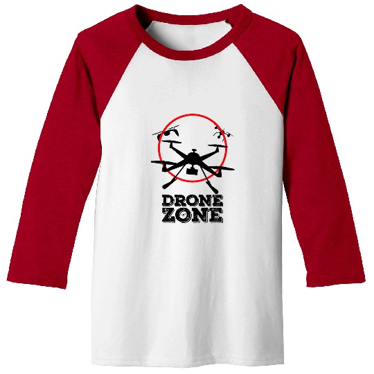 Drone Zone Flying Drone On A Red Zone Engineer Geek Baseball Tees