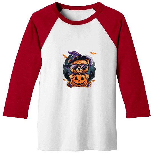 Panda Pet Halloween Panda Bear Bats Hat Witchcraft Pumpkin Lantern Baseball Tees