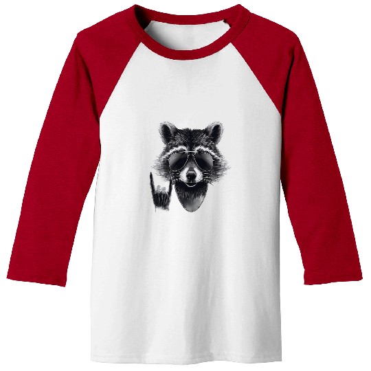 Raccoon Pet black art Rock and Roll Concert Music Band Baseball Tees