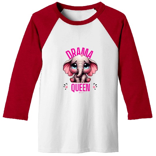 Elephant Pet Drama Queen Theatrical Funny Cute Dramatic Elephant Meme Baseball Tees