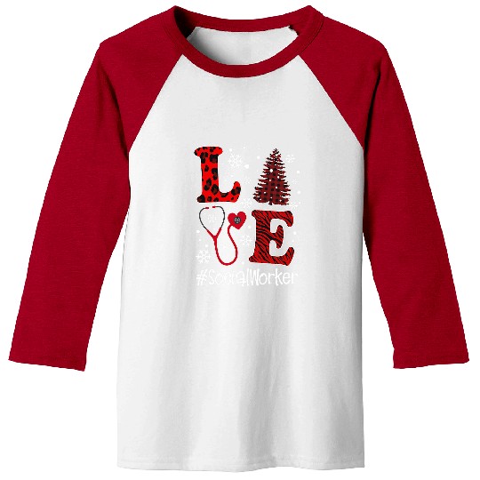 nurses Job Love nurses Social Worker Christmas Flannel Baseball Tees