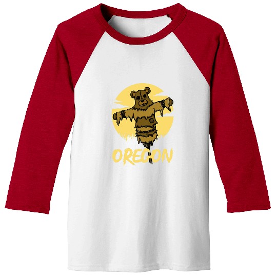 Bear Pet Spooky Oregon Scare Bear Scarecrow for Halloween Baseball Tees