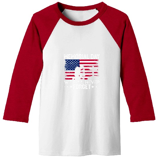 Memorial Day Design for USA Military Men and Women Baseball Tees