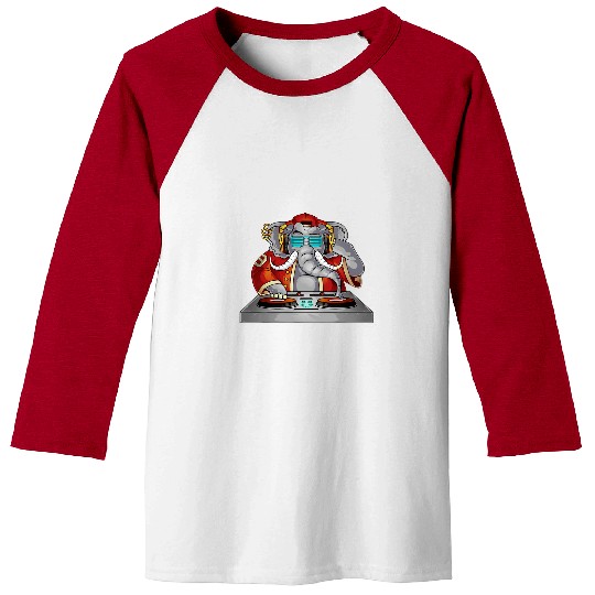 Elephant Pet DJ Funny Party Animal Music Mixer Lover Gift 3 Baseball Tees