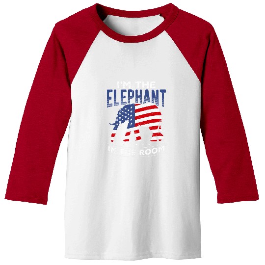 Elephant Pet I m the elephant in the room usa republican right Baseball Tees