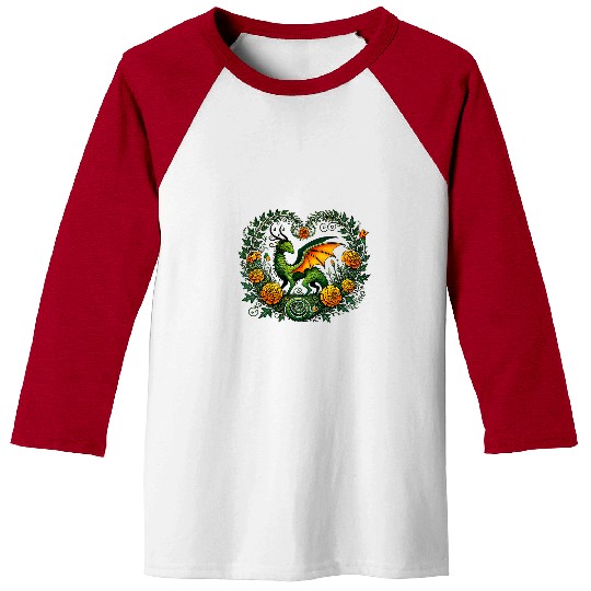 Dragon Pet Marigold Moss Dragon Illustration 1 Baseball Tees