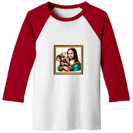 Elephant Pet Humor Mona Lisa With Elephant 1 Baseball Tees