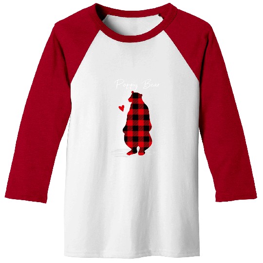 Bear Pet Mens Poppy Bear Christmas Pajama Red Plaid Grandpa Baseball Tees