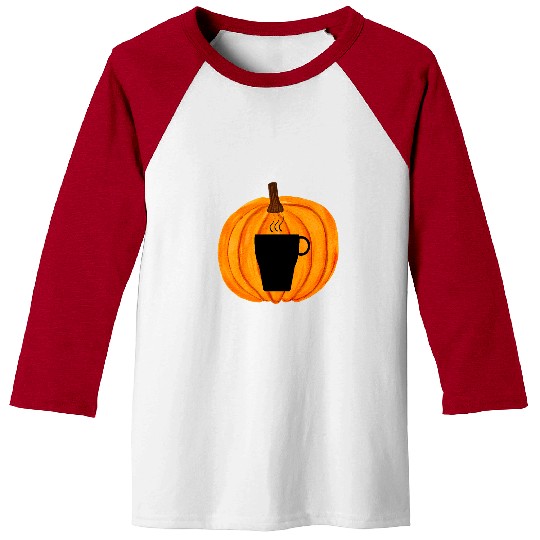 Coffee Fun Carved Pumpkin Coffee Hot Chocolate Cup Mug Silhouette Baseball Tees