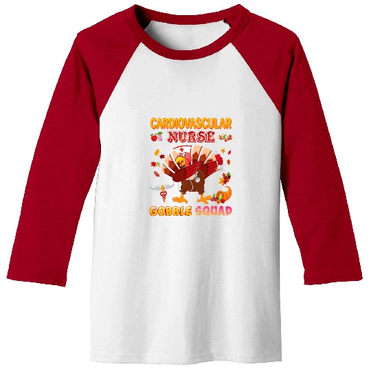nurses Job cardiovascular nurses gobble squad turkey thanksgivin Baseball Tees