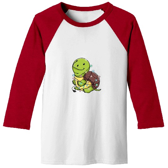 Turtle Pet Christmas Tree Lights Ornaments Festive Turtle Tortoise Baseball Tees