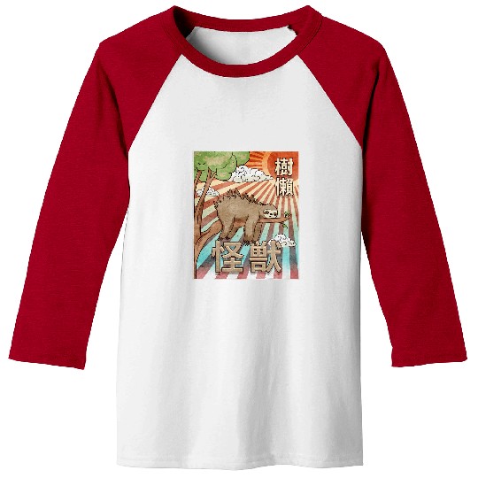 Sloth Pet Kaiju Sloth Japanese Monster Baseball Tees