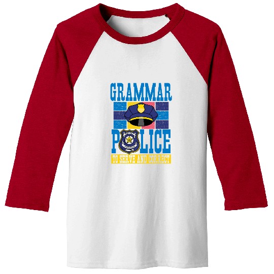 Police Job Grammar Police Men Women Kids Law Enforcement Cop Funny 2 Baseball Tees