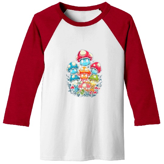 Alternative Mushroom Monster Tee Cute Spooky Fungi Baseball Tees