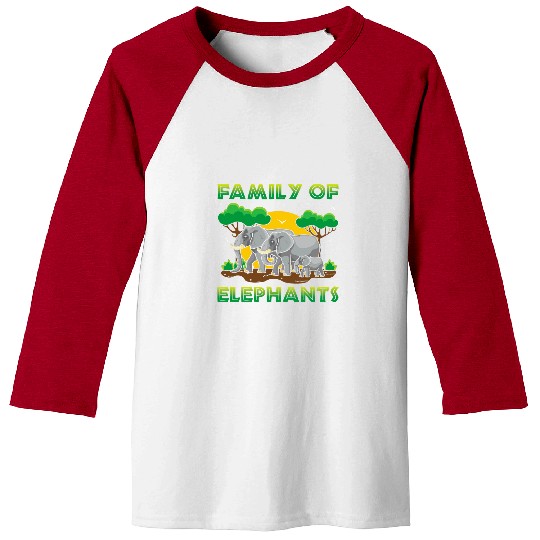 Elephant Pet Family Of Elephants Zookeeper Calve Africa Safari Animal Baseball Tees