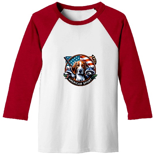 Raccoon Pet Coon Hunting Patriotic Walker Coonhound Hunting Baseball Tees