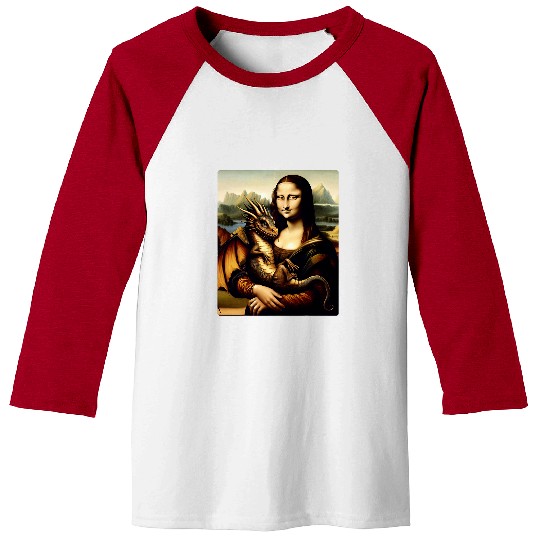 Dragon Pet Mystic Mona Lisa and Her Dragon Companion Baseball Tees