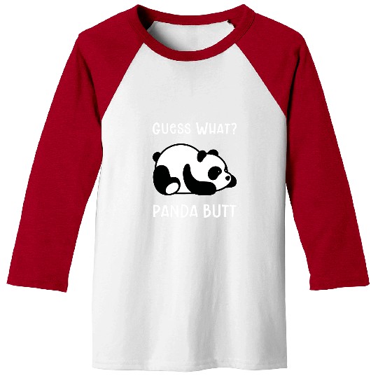 Panda Pet Funny Joke Guess What Panda Butt Baseball Tees