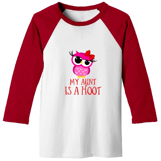 Owl Pet My Aunt Is A Hoot Funny Owl Birds Of Prey Nocturnal Baseball Tees