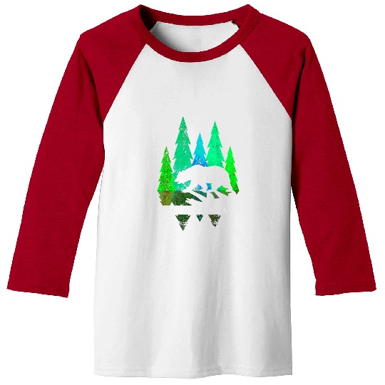 Bear Pet Vermont Black Bear and Colorful Trees Stylish Baseball Tees