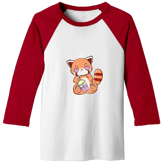 Panda Pet Himalayan Red Panda Boba Pearl Bubble Tea Cute Anime Baseball Tees