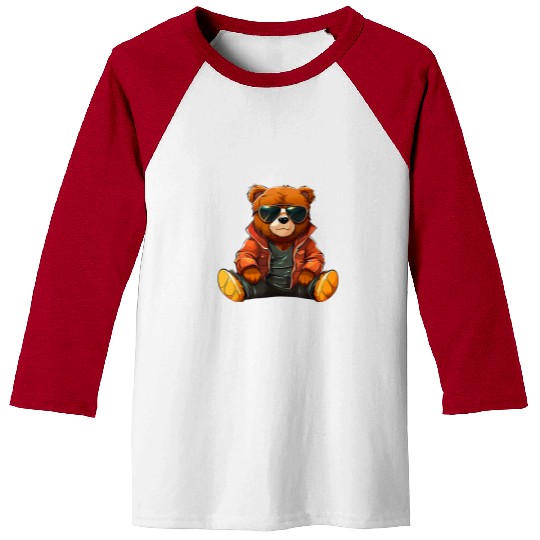 Bear Pet Stylish Furry Brown Teddy In Shades Conservative Bear Cub Baseball Tees