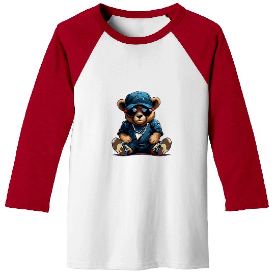 Bear Pet Urban Teddy Bear East Coast Gangsta Style Hat and Sunglasses Baseball Tees