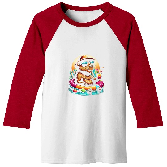 capybaras Pet Luau Party Chill Capy Fiesta summer Baseball Tees