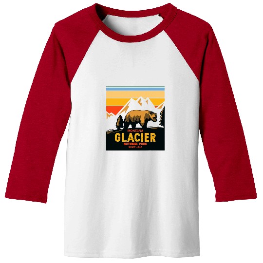 Bear Pet Montana Glacier National Park vintages Bear Montana Baseball Tees
