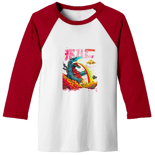 Dragon Pet Japanese Art Dragon Rainbow Kaiju 3 Baseball Tees