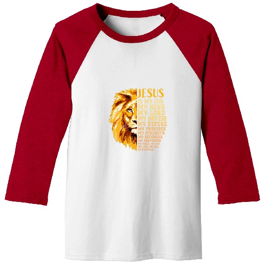 Lion Pet Jesus Is My God My King Black History Month BLM Melanin Lion Baseball Tees