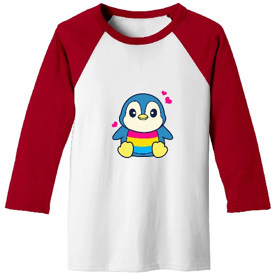 Penguin Pet Cute Kawaii Pan Penguin Pansexual Flag Baseball Tees