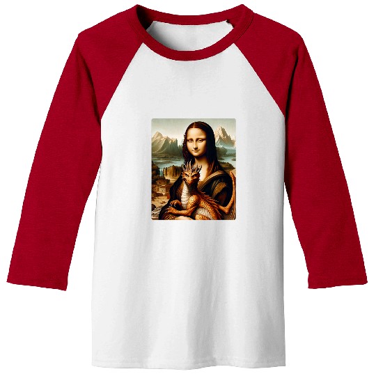 Dragon Pet Mystic Mona Lisa and Her Pet Dragon 10 Baseball Tees