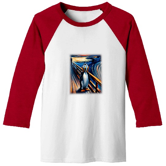 Penguin Pet Cool Expressionist Art Penguin Lover Scream Penguin Baseball Tees