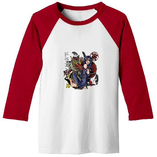 Dragon Pet Japanese Anime Manga Dragon Girl Aesthetic Culture Mythical Baseball Tees