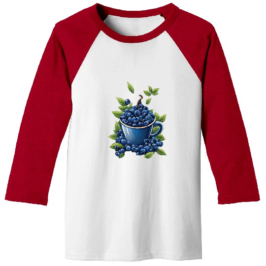 Blueberry Coffee Cup Farmer Blueberries Berry Healthy Fruit Baseball Tees