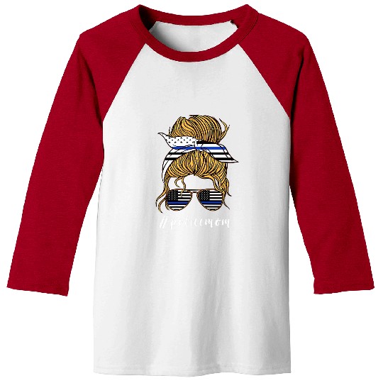Police Job Mom Girl Mother Cop USA Sunglass Aviator Law Baseball Tees