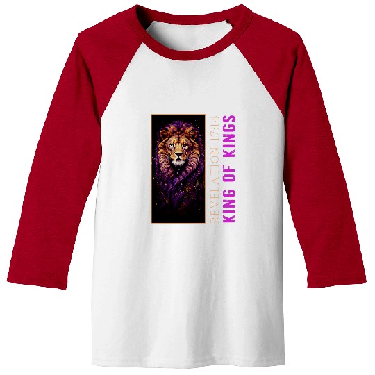 Lion Pet Jesus Lion of Judah Christain Christ is King Faith 9 Baseball Tees