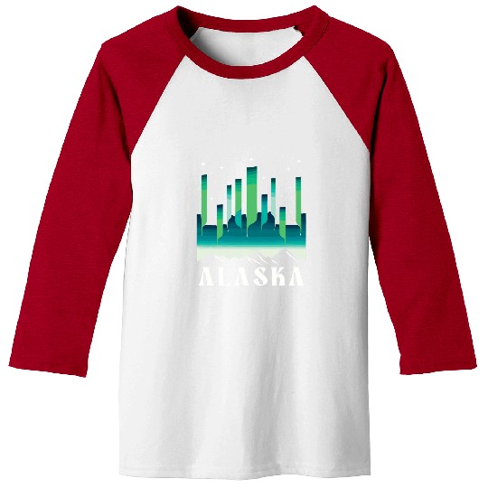Alaska Northern Lights Aurora Borealis Alaska Baseball Tees
