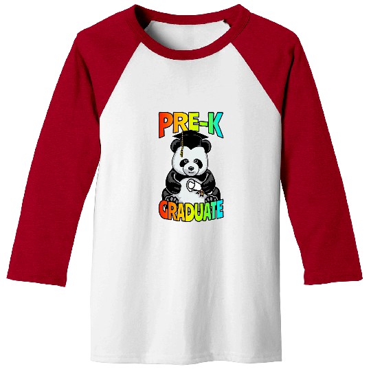 Panda Pet PreK Graduate Preschool Graduation Funny Happy Panda Bear Baseball Tees