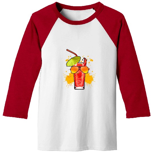 Wines Fun Summer Cocktail with Umbrella and Sunglasses Running Holiday Baseball Tees