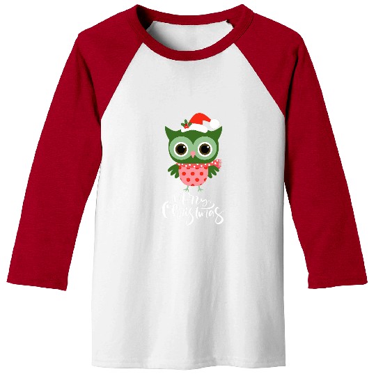 Owl Pet Merry Christmas Gifts Owl Design Bird Nerd Baseball Tees