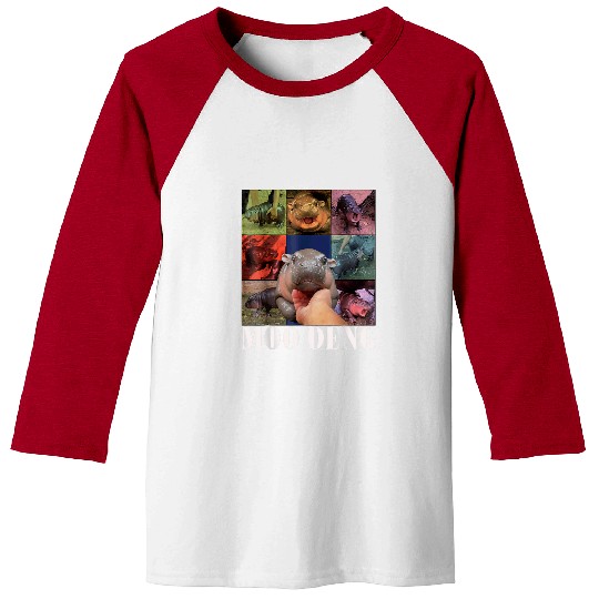 Hippo Pet Funny Moo Deng Baby Pygmy Hippo Cute Zoo For Family Meme 1 Baseball Tees