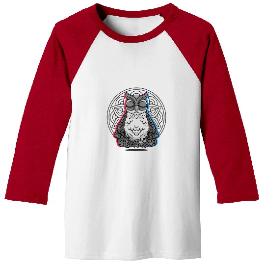 Owl Pet Namaste Owl Mandala Lotus Meditation Owl Baseball Tees