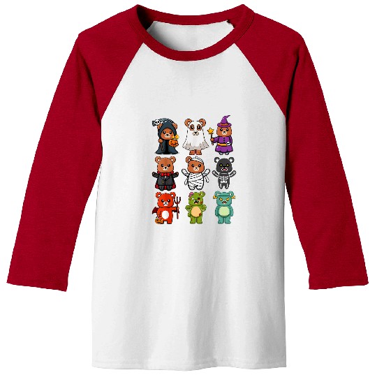 Bear Pet Bear Spooky ghosts BooJee Horror Pumpkin Bear Halloween Baseball Tees